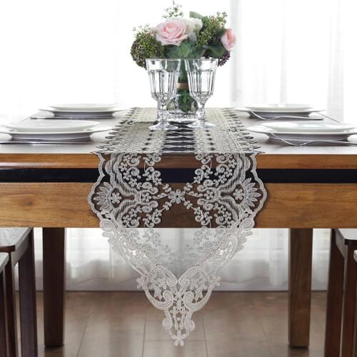 Luxury European style black lace dining table table runner for chest of drawers cover towel coffee table Christmas decoration