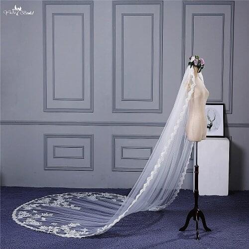 RSV106 Real Pictures Yiaibridal Stock One Layer Cathedral Wedding Veil With Comb