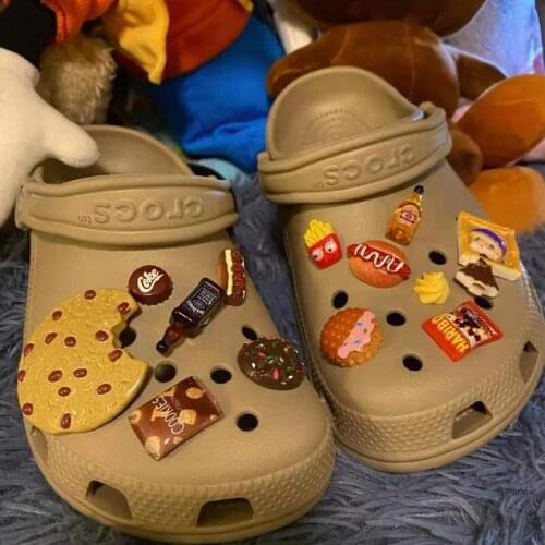 Hot Sale Croc Charms DIY Funny Croc Shoes Snack Clogs Bundle Three-dimensional Crocs Decoration Fashion Shoe Accessories Lovely