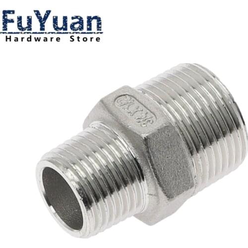 Hex Nipple Union SS304 Stainless Steel Pipe Fitting Connector Coupler water oil 1/8" 3/8" 1/2" 1" 1-1/2" BSP Male to Male Thread