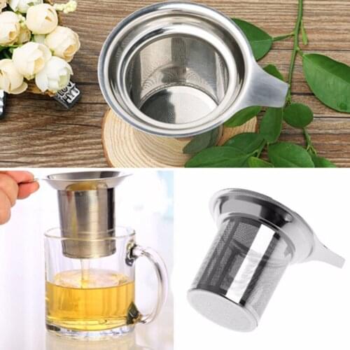 1PC Stainless Steel Reusable Tea Infuser Tea Strainer Screen Loose Leaf Spice Coffee Teapot Funnel Filter Cup Kitchen Accessorie