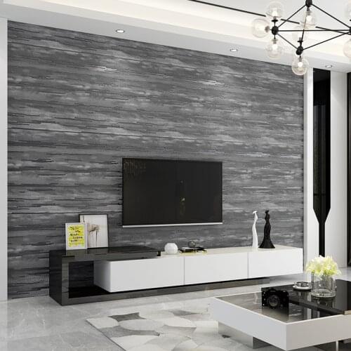 Modern minimalist striped faux deerskin TV background wallpaper 3D embossed nonwoven bedroom living room wallpaper