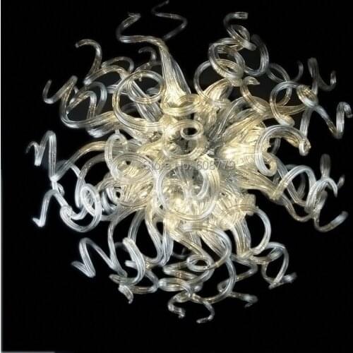 Modern Ceiling Hanging Light Hand Blown Glass Lightings for Home Clear Color LED Lights Round Ball Shape Murano Chandelier