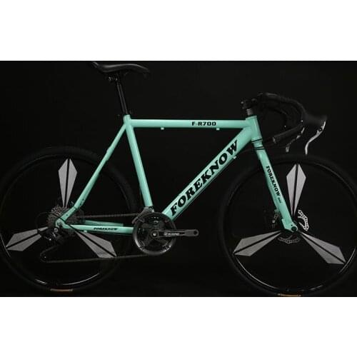 Cycling Bicycle Road Bike One Wheel 27 Speed Bend Fixed Gear Adult Double Disc Brake Solid Tire Student