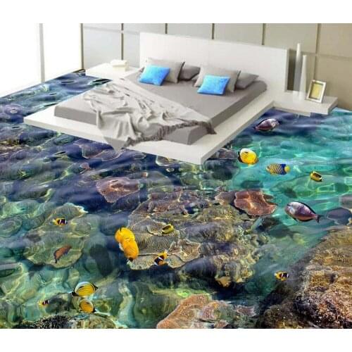Waterproof floor mural painting sea world self-adhesive 3D floor wallpapers Home Decoration