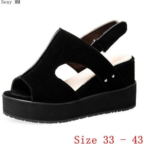Women Platform High Heel Wedge Sandals Summer Shoes Slippers Woman High Heels Wedges Gladiator Sandals Plus Size 33- 40 41 42 43