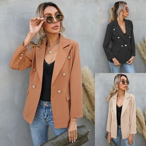 Womens Spring and Autumn Lapel Button Small Blazer