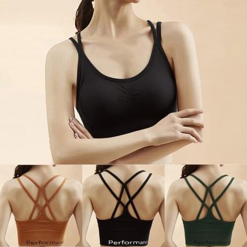 Women Bra Soft Wireless Women Sexy Tube Tops Fashion Seamless Sports Bra Sexy Bifurcated Beauty Back Yoga Tanks Blouse Tops
