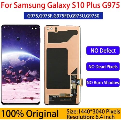 ORIGINAL LCD For SAMSUNG Galaxy S10Plus G975 S10 Plus G9750 G975F With Dead Pixels Dot Display + Touch Screen Digitizer Assembly