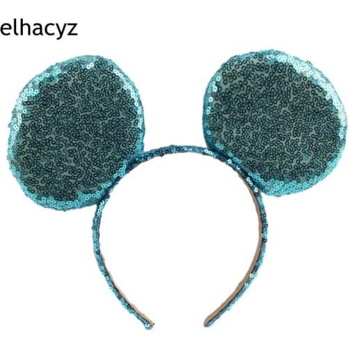 1PC New Glitter Sequins Big Mouse Ears Hairband Kids Trendy Headbands Women Party Headwear Decoration DIY Hair Accessories