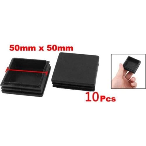Best Promotion Wholesale Price 10 Pcs Plastic Square Blanking End Caps Tubing Tube Inserts 50mm x 50mm