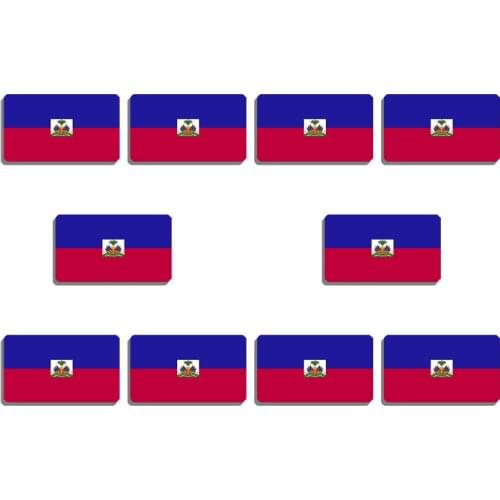 10Pcs Haiti Flag Brooch Vintage Flag Lapel Pin For Woman Shirt Bag Accessory Acrylic Badge Patriotic Trinkets