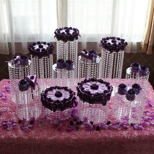 11Pcs Wedding Birthday Party Christmas Decoration Acrylic Round Deluxe Combination Cake Cupcake Holder Stand Cupcake Display