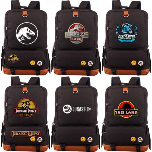 2018 Jurassic Dinosaur Skull Skeleton Fossil Boy Girl School bag Women Bagpack Teenagers Schoolbags Canvas Men Student Backpack