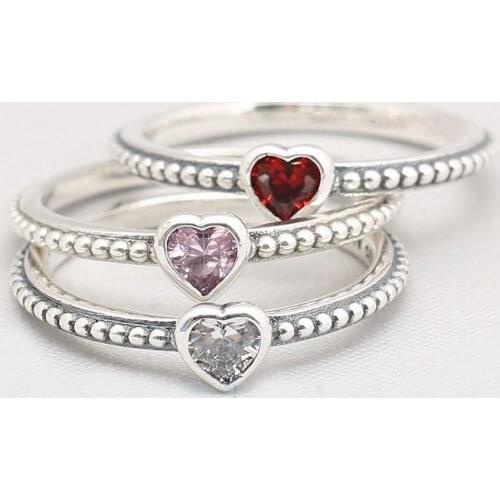 2021 Original One Love Golden-Red Synthetic Rings For Women 925 Sterling Silver Ring Wedding Party Gift Fine Jewelry