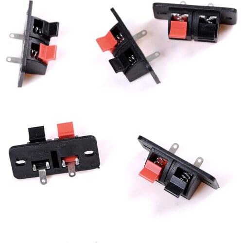 5 Pcs 2 Positions Connector Terminal Push in Jack Spring Load Audio Speaker Terminals
