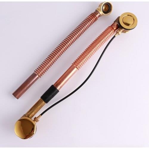 750mm length gold plated solid brass bathroom Bathtub drainer Bathtub accessories--Pop Up drainer