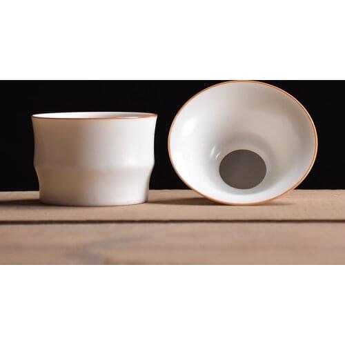 White porcelain tea strainer creative ceramic tea strainer funnel accessories
