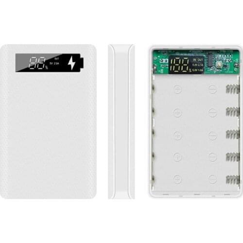 LCD Display DIY 5x18650 Battery Case Power Bank Shell Portable External Box without Battery Powerbank Protector E56B