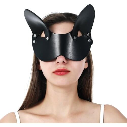 CKMORLS Fashion Leather Mask Rabbit Half Face Eye Masks Sexy Body Halloween Costume Accessory Bdsm Bondage FetishToy Top Mask