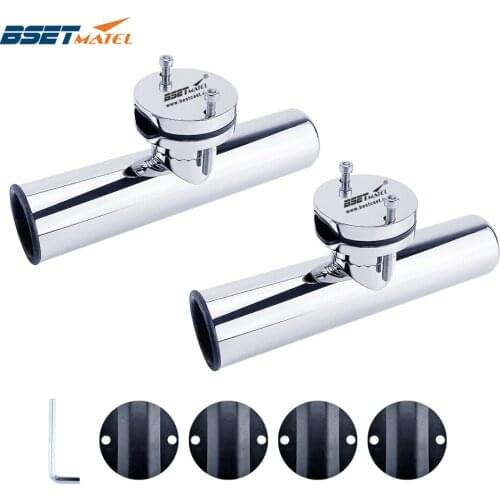 2X Rail Mount Stainless Steel 316 Fishing Rod Rack Holder Rest Pole Bracket Support for 25 to 51mm Rail Marine Boat Accessories