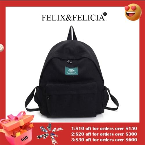 FELIX&FELICIA Factory Brand Fashion Backpacks For Women 2021 High Quality Designer Shoulder Canvas School Teenager Travel Bags