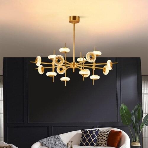 And lanterns postmodern contracted Nordic sitting room, bedroom atmosphere restaurant crystal droplight full copper