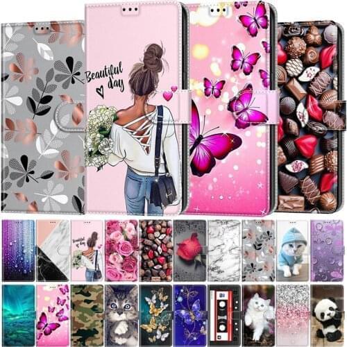 Animal Floral Cat Kids Leather Wallet Holster For Case Nokia 1.4 2.4 2.3 Phone Covers for Nokia 2.3 2.4 Flip Wallet Coque Capa