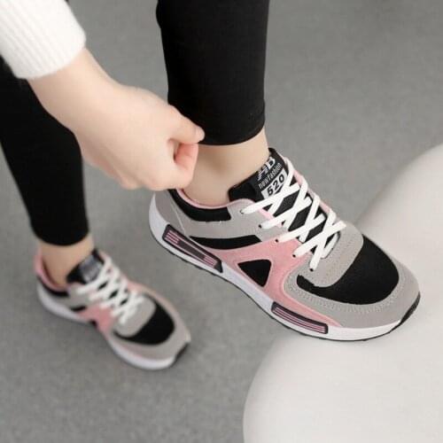 Lace-up solid sneakers women shoes 2021 new breathable mesh casual shoes woman lightweight flat with ladies shoes women sneakers