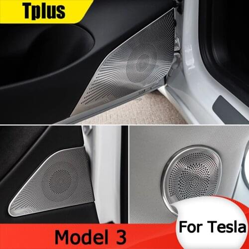 Tplus Car Horn Cover For Tesla Model 3 New Speaker Cover Interior Accessories Decorative Piece Horn Cover Model Three