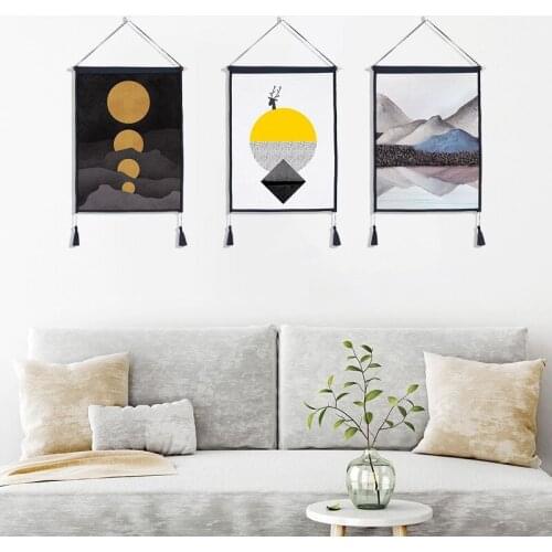 Hot 3PC/Set Nordic Wall Hanging Tapestry Hills Sunset Landscape Wall Art Background Cloth Home Decor Tapestry 45X65cm