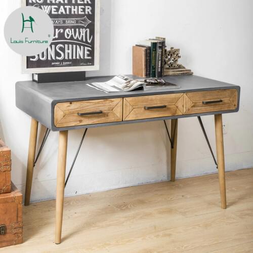 Louis Fashion Computer Desks American Industry Simple Household Imitation Cement Color Bedroom Simple Office
