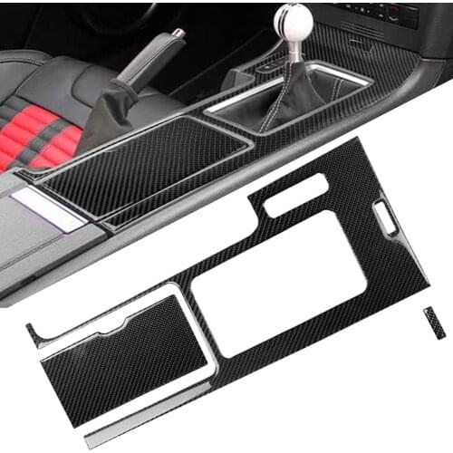 Carbon Fiber Car Gear Shift Storage Panel Trim Sticker for Ford Mustang 09-13 Automotive Interior Stickers