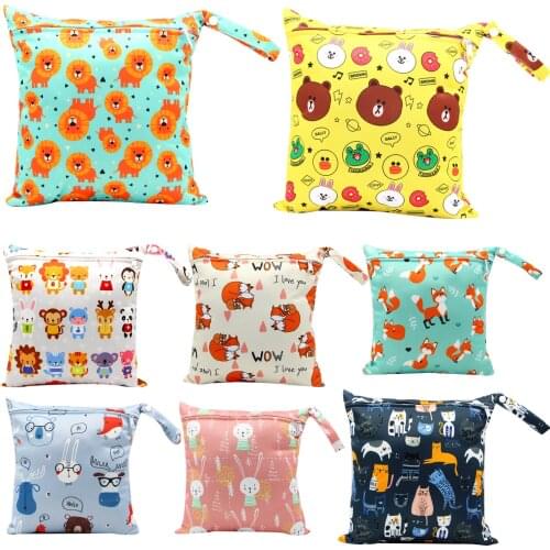 Asenappy Small Wet Bag Single Pocket Zipper Bag to Stock Cloth Diaper Waterpoof Diaper Bag 28*30cm