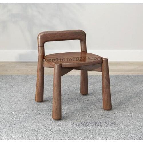 Low Stool Solid Wood Bench Home Backrest Children Net Red Backrest Wooden Low Stool Low Chair Coffee Table Stool