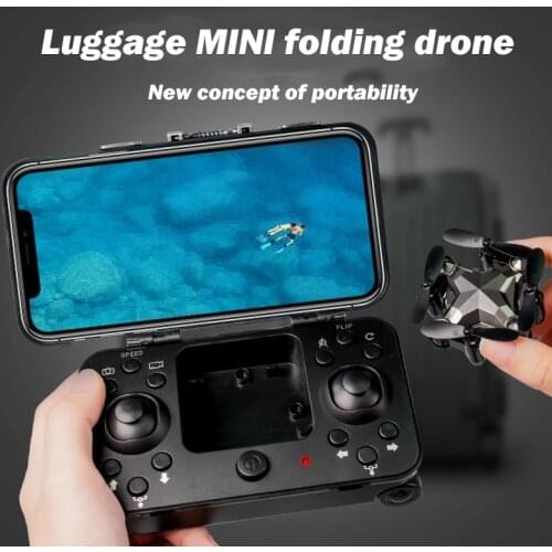 New Mini Luggage Drone Folding Suitcase Pocket Quadcopter Portable Remote Control Dron with Real-time Hd Camera Gesture Photo
