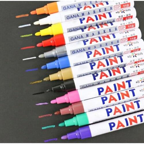 12 Colors Epoxy Resin Drawing Pen Gold Leafing Marker Metallic Permanent Markers