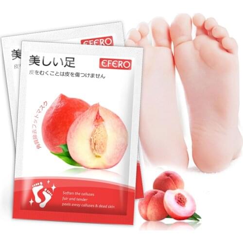Peach Foot Mask Moisturizing Foot Patches Exfoliating Foot Masks Peeling Dead Skin Pedicure Socks Smooth Feet Masks