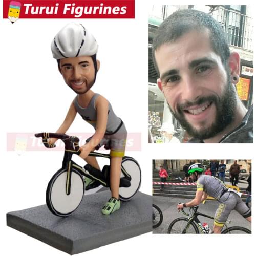 Personalized bobblehead figure for bicycle rider riding bike sports figurines mini statue home decorations home decor dolls
