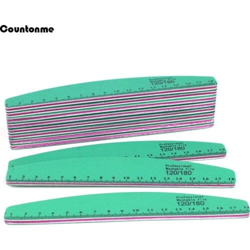 50Pcs Professional Boat Nail File 120/180 Washable Sandpaper Size Marked Multifunctio nagelvijl Manicure Tools Nail Accessories