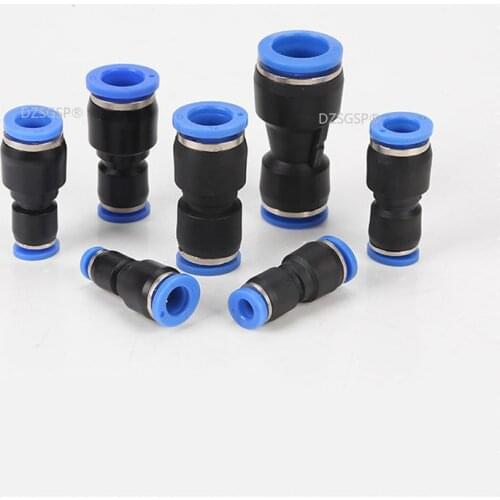 Air Pneumatic 10mm 8mm 6mm 12mm 4mm 16mm OD Hose Tube One Touch Push Into Straight Gas Fittings Plastic Quick Connectors Fitting