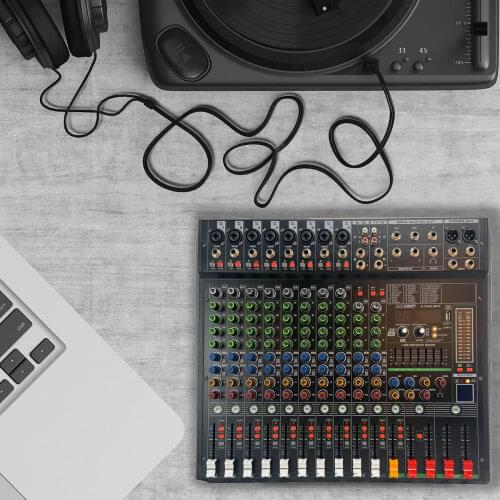 Professional Mixer Amplifier Digital 12-Channel Mixing Audio Console 99 DSP Studio Grade Sound Board