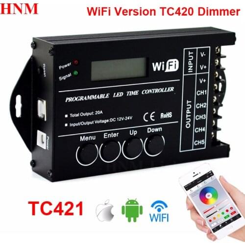 TC420/TC421/TC423 Programmable Time LED Controller Aquarium lighting Timer TC420 RGB/Single color LED Dimmer,5Channels output