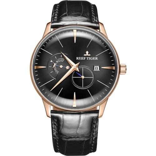 Luxury wrist watch for men,mens automatic watches Reef Tiger man mechanical wristwatch waterproof ultrathin clock dress relogio