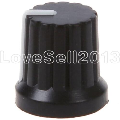 10pcs WH148 Potentiometer Knobs 6mm dia Shaft Hole control knobs caps with plastic insert fit 1/4" shaft potentiometers