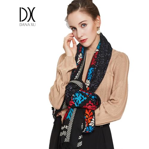 Winter Luxury Brand Scarf Women Fashion Scarves and Shawls 100% Wool Wrap Pashmina Shawl Cape Poncho Face Shield Bandana Hijab