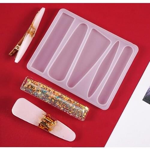 Silicone Mold For DIY Hair Clip Crystal Epoxy Resin Mold Homemade Casting Mould Personality Jewelry Tools