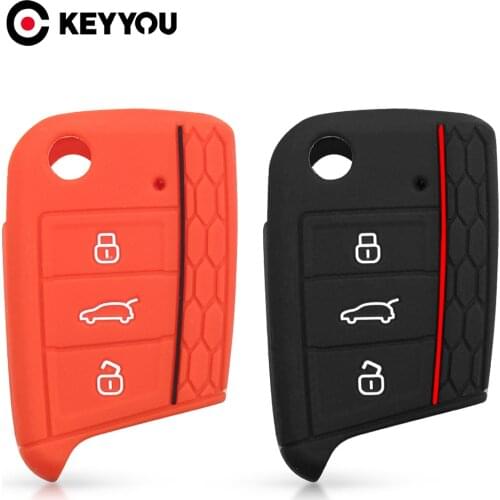 KEEYOU Silicone Key Fob Case For VW Polo Golf 7 2015-2020 For Skoda Octavia Kodiaq Karoq For SEAT Ateca Leon Cover Shell