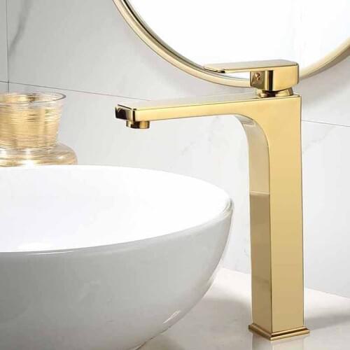 Basin Faucets Bath Water Basin Mixer Tap Bathroom Faucet Hot and Cold Golden plated Brass Toilet Sink Water Crane Mixer