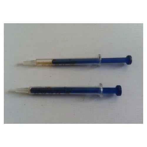 2PCS Glass syringe 1ML injector sampler dispensing with ink chemical medicine Blue